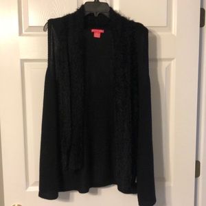 Sunny Leigh faux fur  collar knit vest